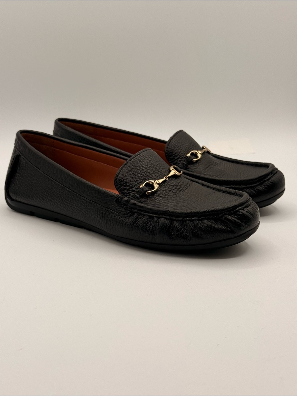 Coach Mavis Black Pebbled Leather Horsebit Loafers Flats Slip-On Classic Shoes - Picture 9 of 16